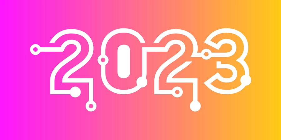 2023新年春节兔年数字字体特效插画背景海报AI矢量设计素材模板【055】